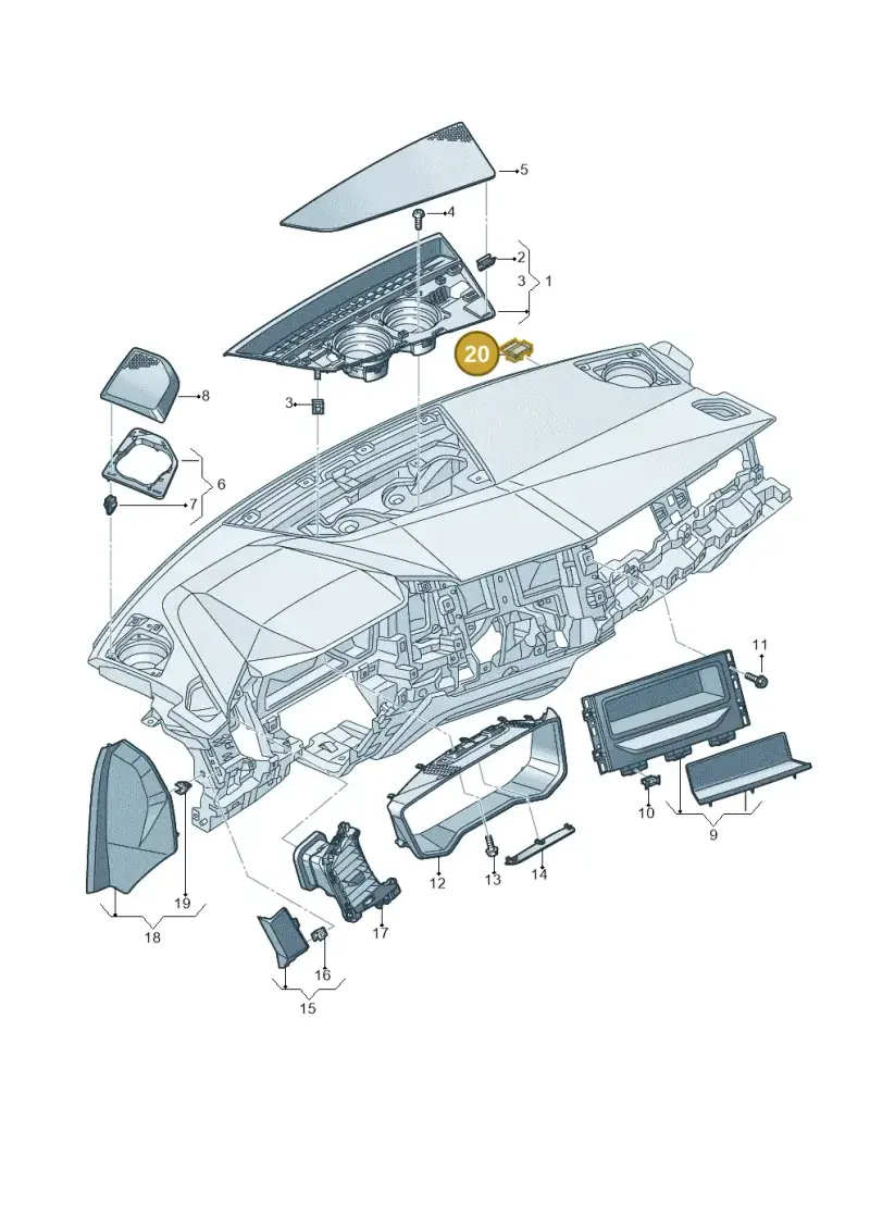 5H0857949 — Audi A1 sportback 1.0 (2018-) diagram 592857150, position 20