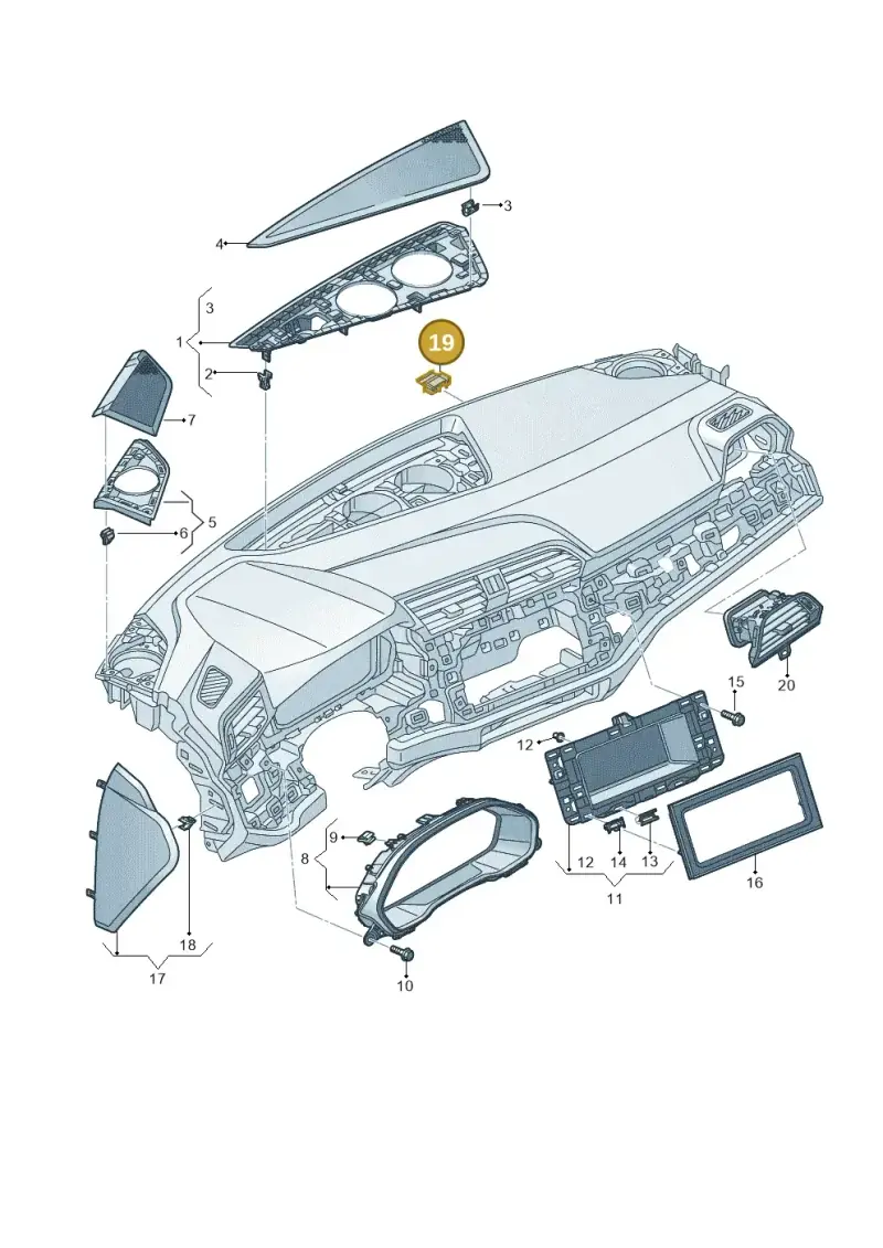 5H0857949 — Audi RSQ3 Sportback (2019-2024) diagram 597857150, position 19