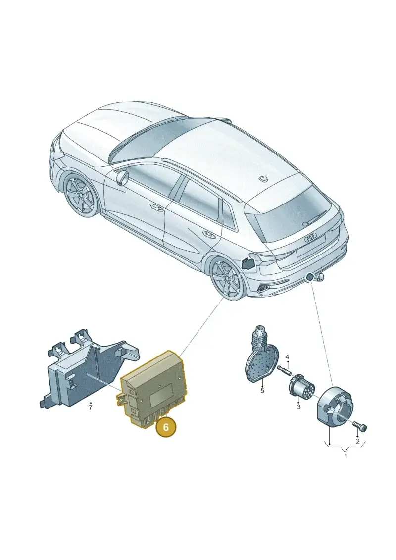 5H0907383C — Audi A3 Sportback (2019-2021) diagram 596945500, position 6