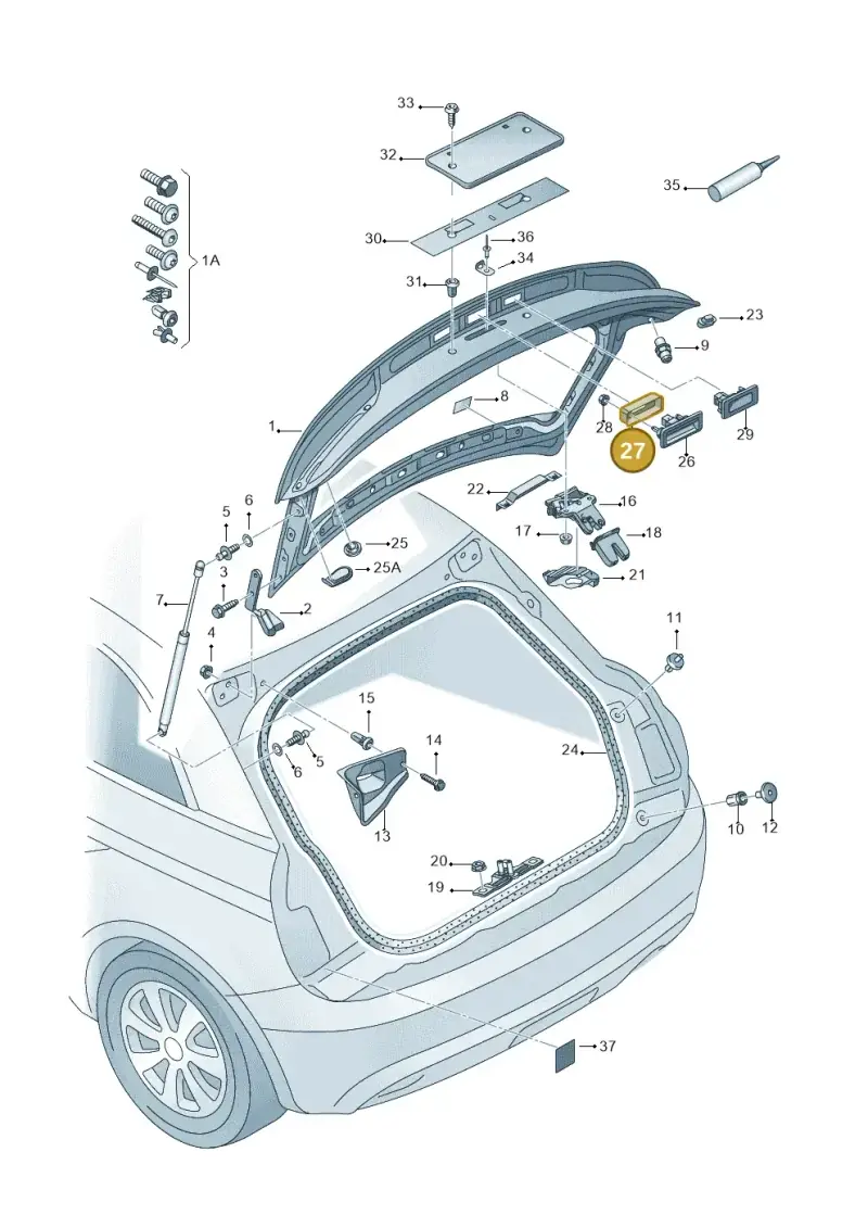 5J0827229 — Audi A1 Sportback (2014-2018) diagram 708827000, position 27