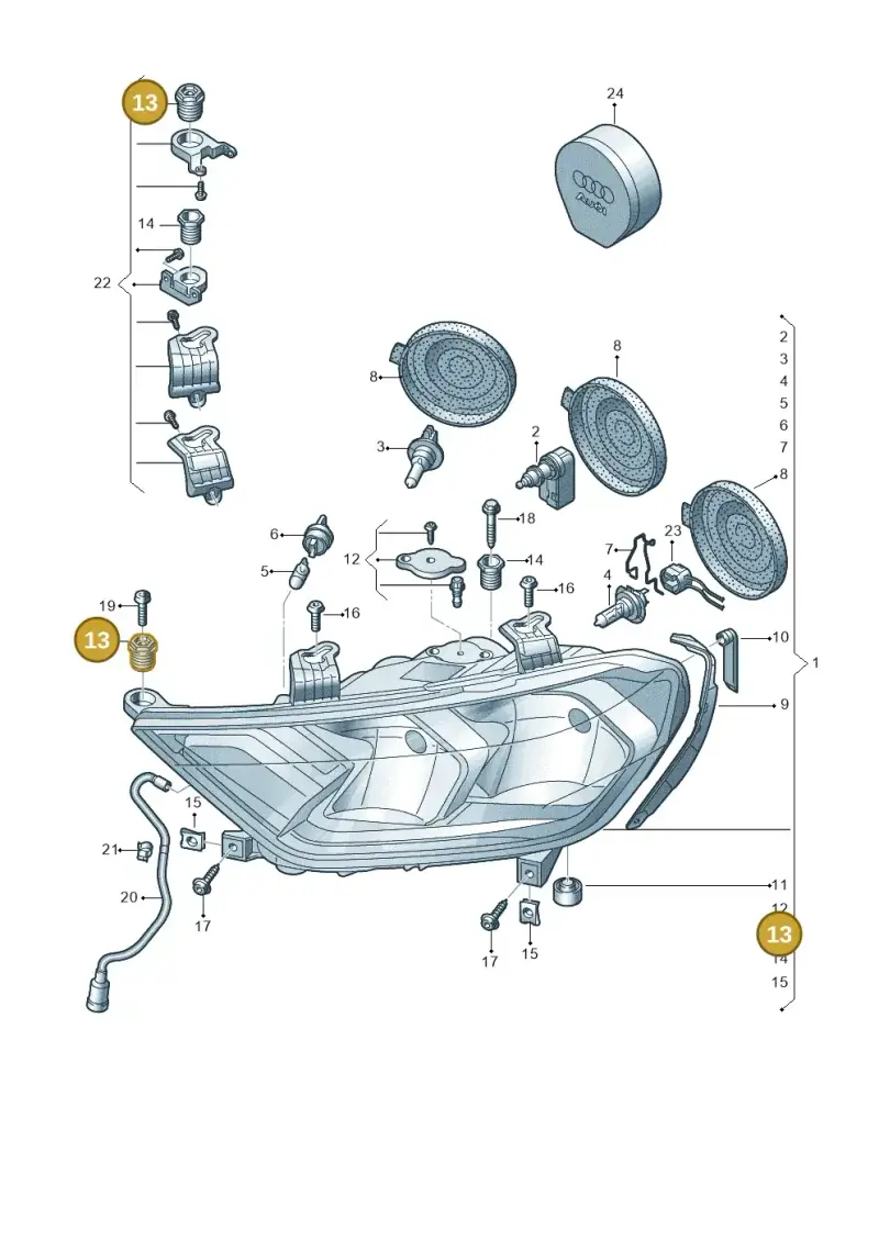 5J0941141 — Audi A1 sportback 1.0 (2018-) diagram 592941000, position 13