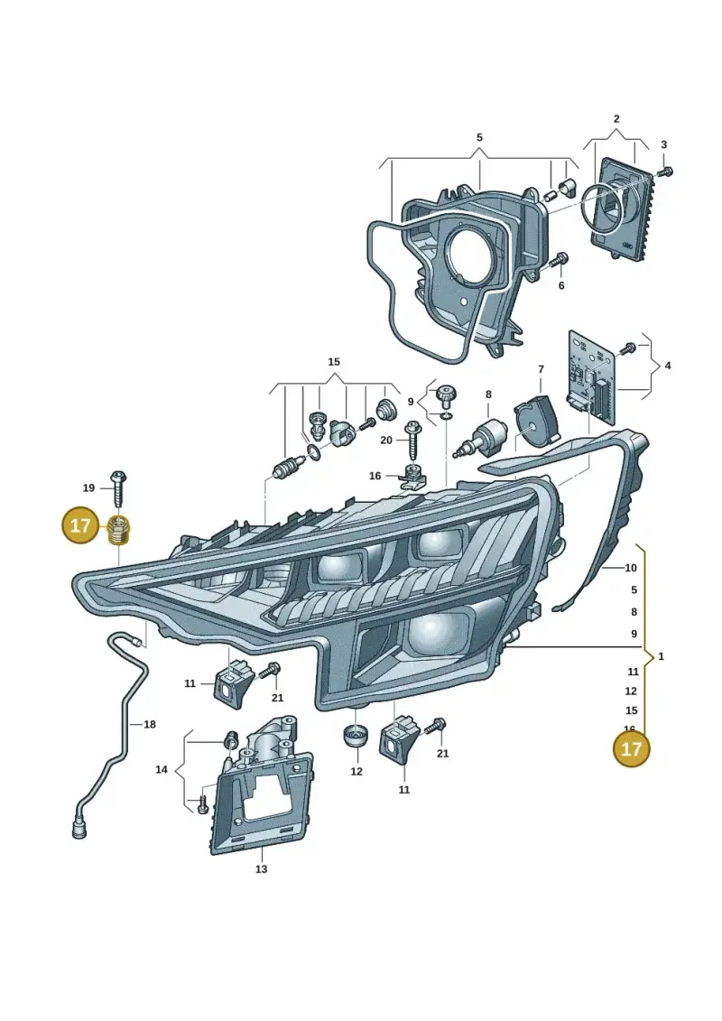5J0941141B — Audi RS Q8 Quattro (2019-) diagram 429941005, position 17