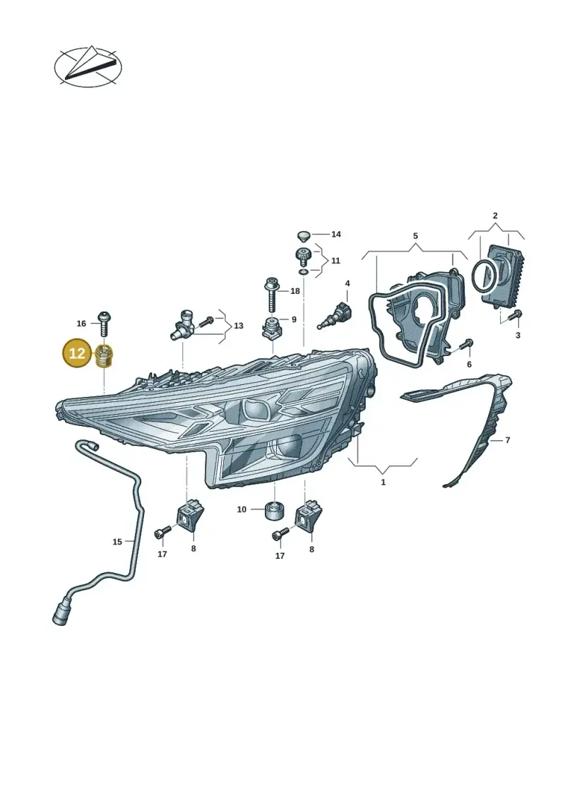 5J0941141B — Audi RS Q8 Quattro (2019-) diagram 429941015, position 12