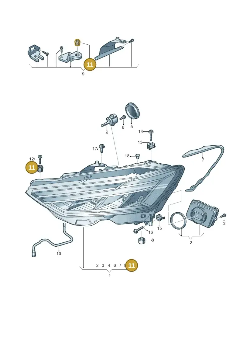 5J0941141B — Audi RS6 Avant (2019-) diagram 435941000, position 11