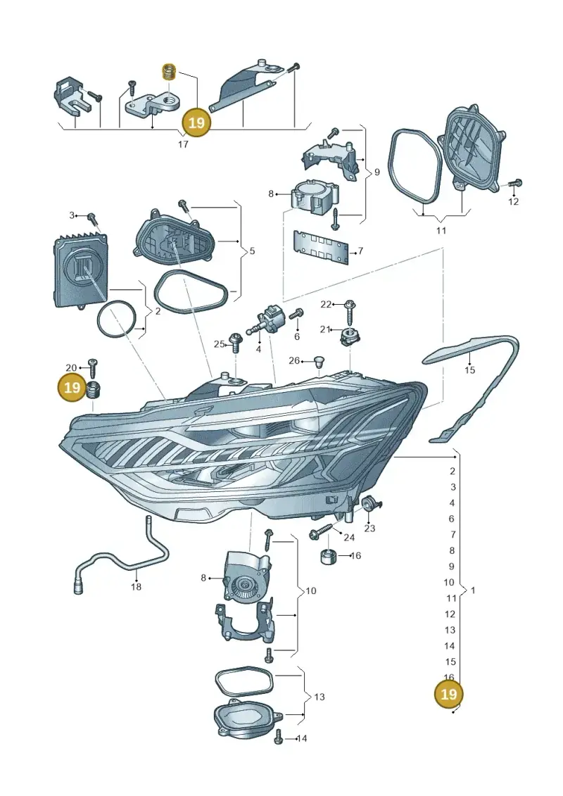 5J0941141B — Audi RS6 Avant (2019-) diagram 435941100, position 19