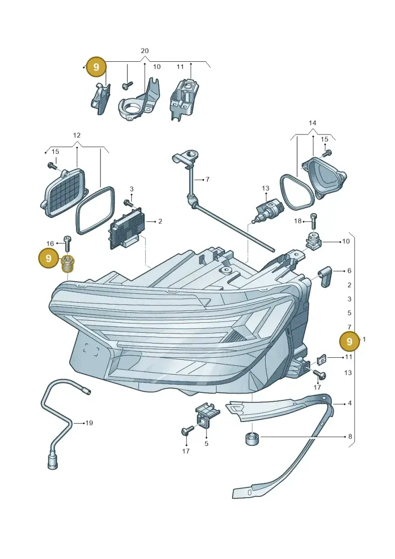 5J0941141B — Audi Q4 Sportback (2021-2022) diagram 89a941000, position 9
