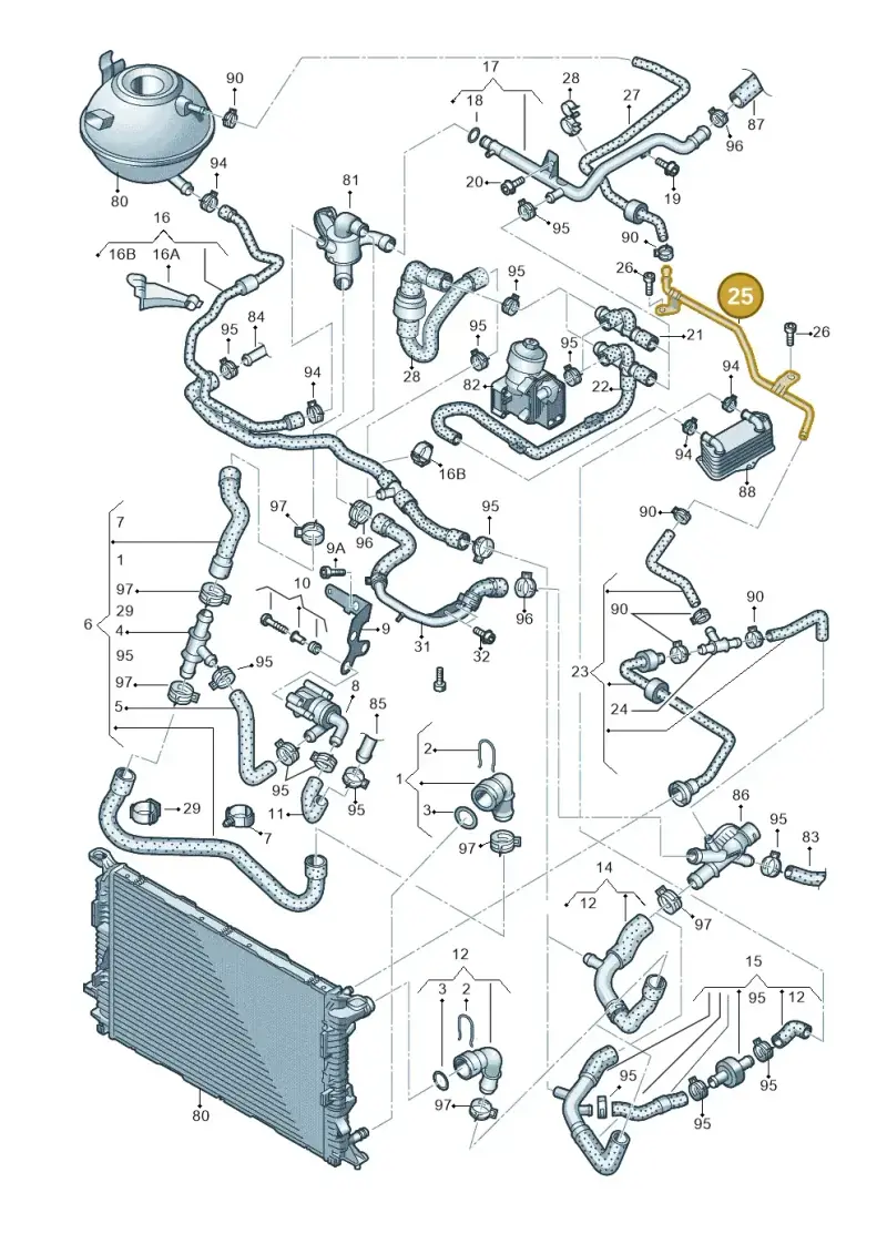 5K0121070C — Audi Q3 2.0 TDI (2014-2019) diagram 728121200, position 25
