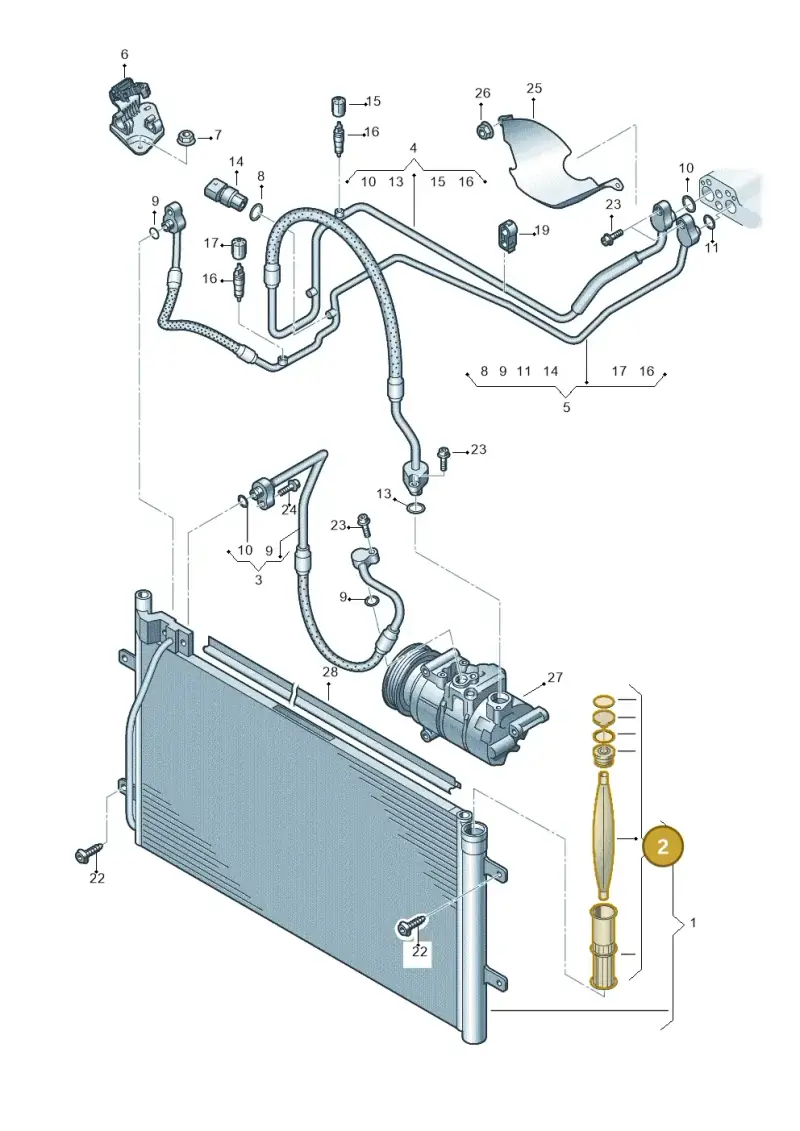 5K0298403 — Audi Q3 2.0 TDI (2014-2019) diagram 728260400, position 2