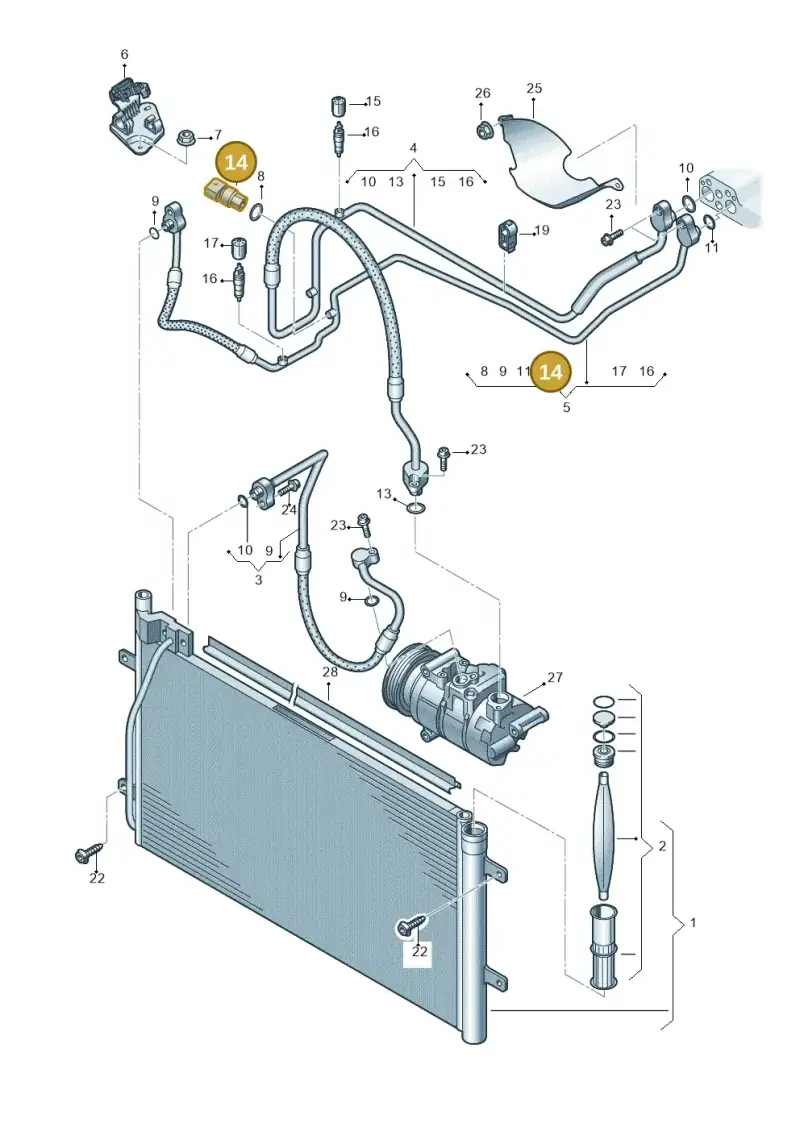 5K0959126 — Audi Q3 1.4 (2016-) diagram 728260400, position 14