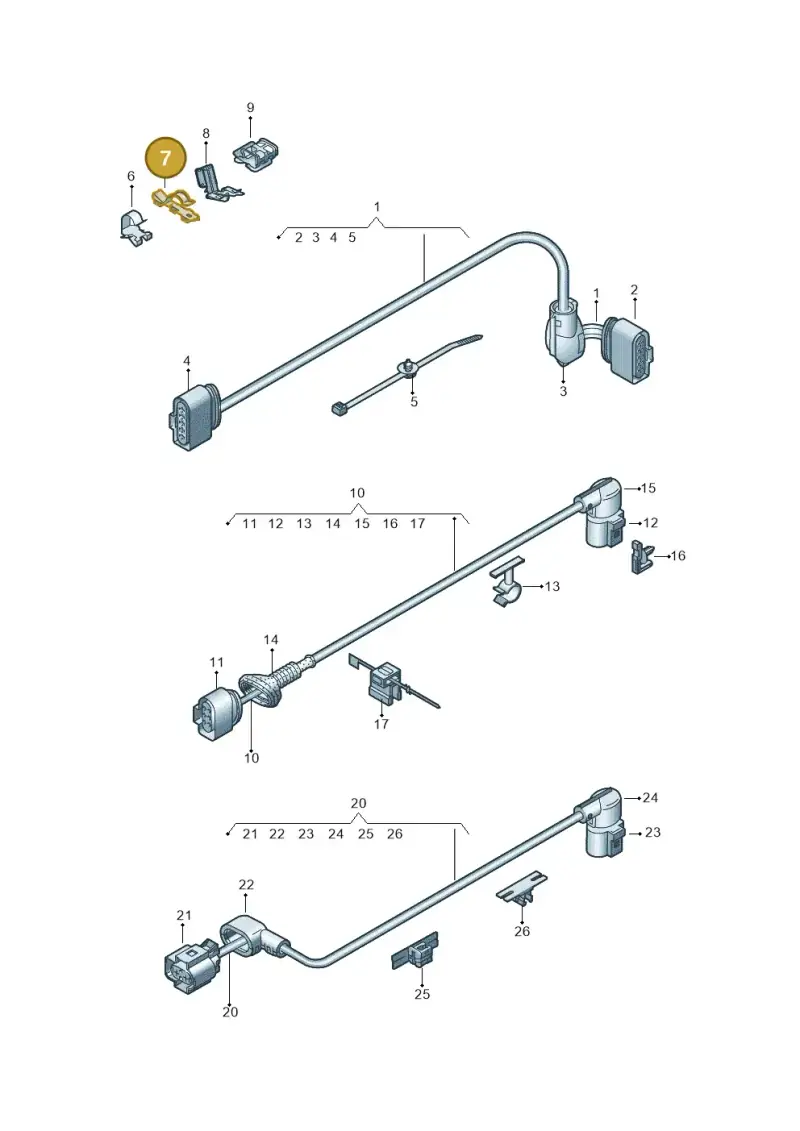 5K0971842 — Audi A3 Sportback (2016-2020) diagram 890972550, position 7