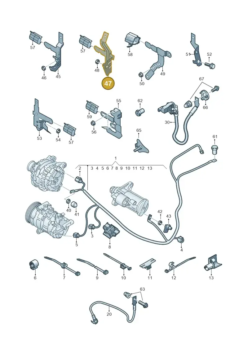 5K0971858 — Audi A1 sportback 1.0 (2018-) diagram 592972000, position 47