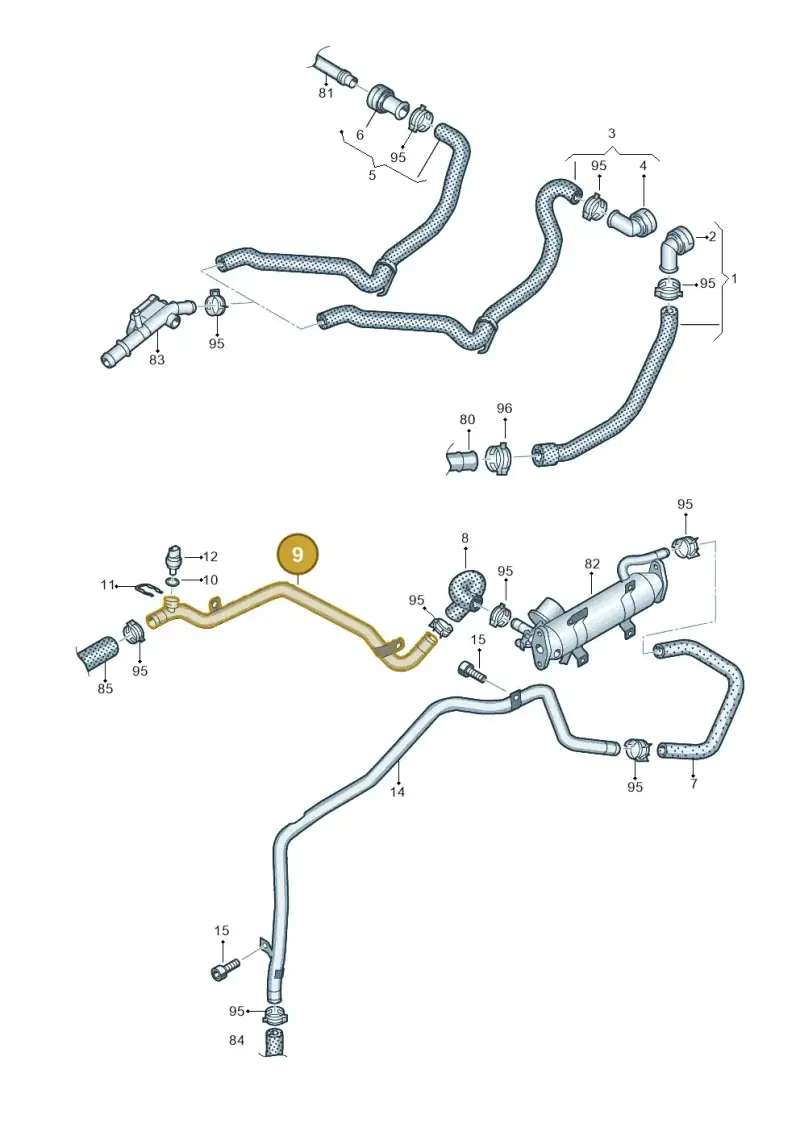 5N0121065 — Audi Q3 2.0 TDI (2014-2019) diagram 634121650, position 9