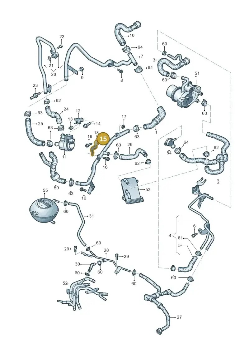 5N0121070AA — Audi Q3 2.0 TDI (2014-2019) diagram 855121170, position 15