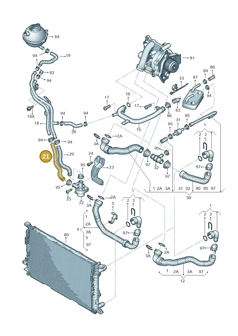 5N0121109D — Audi Q3 1.4 (2012-2016) diagram 728121300, position 21