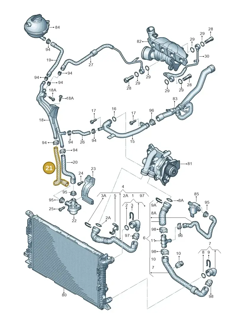 5N0121109D — Audi Q3 2.0 TDI (2014-2019) diagram 728121400, position 21