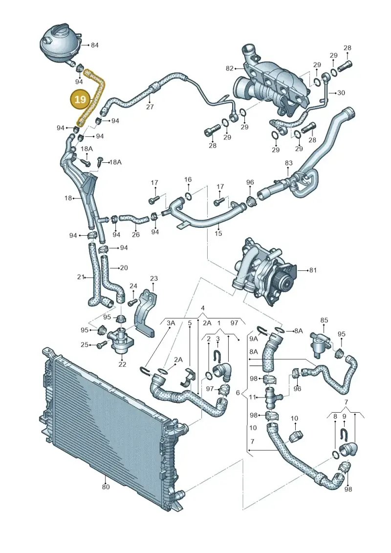 5N0121109E — Audi Q3 2.0 TDI (2014-2019) diagram 728121400, position 19