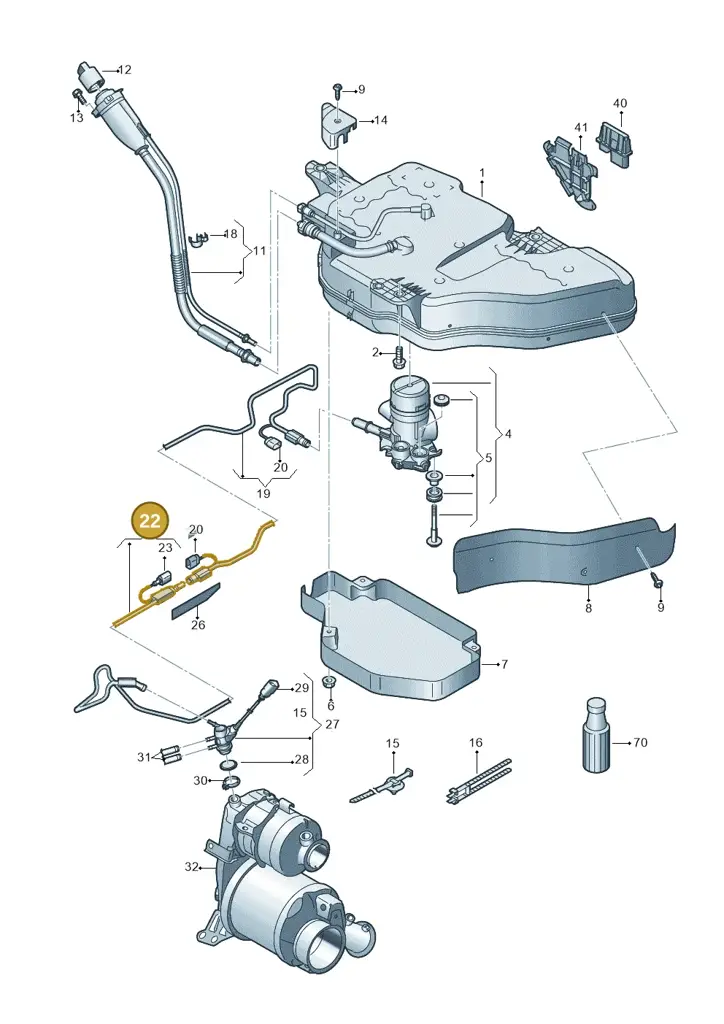 5N0131984C — Audi Q3 2.0 TDI (2014-2019) diagram 855201550, position 22