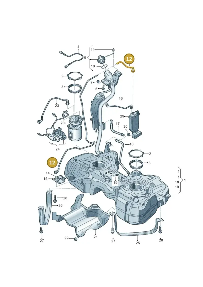 5N0201160K — Audi Q3 1.4 (2016-) diagram 728201100, position 12