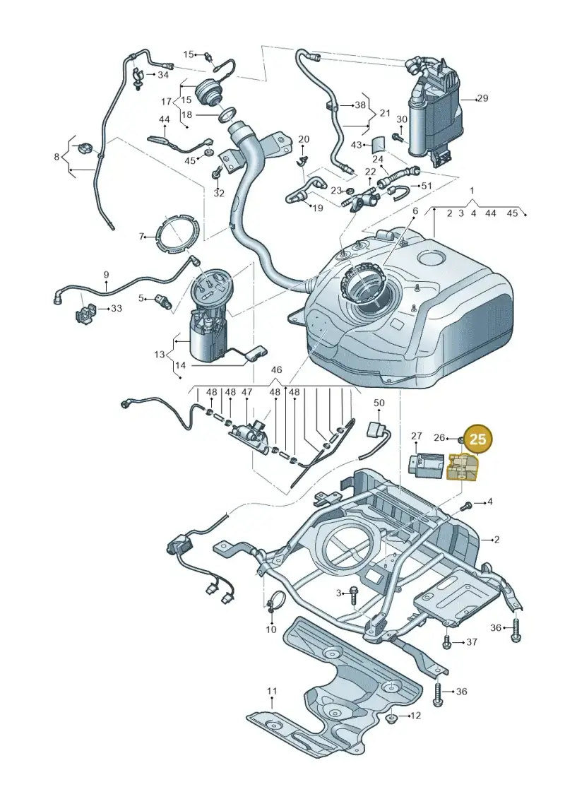 5N0201292B — Audi A3 Sportback (2019-2021) diagram 596201040, position 25