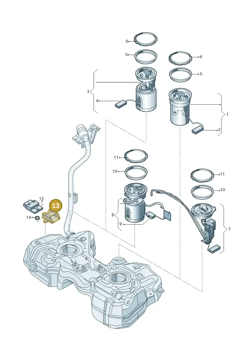 5N0201292B — Audi Q3 1.4 (2016-) diagram 728919300, position 13