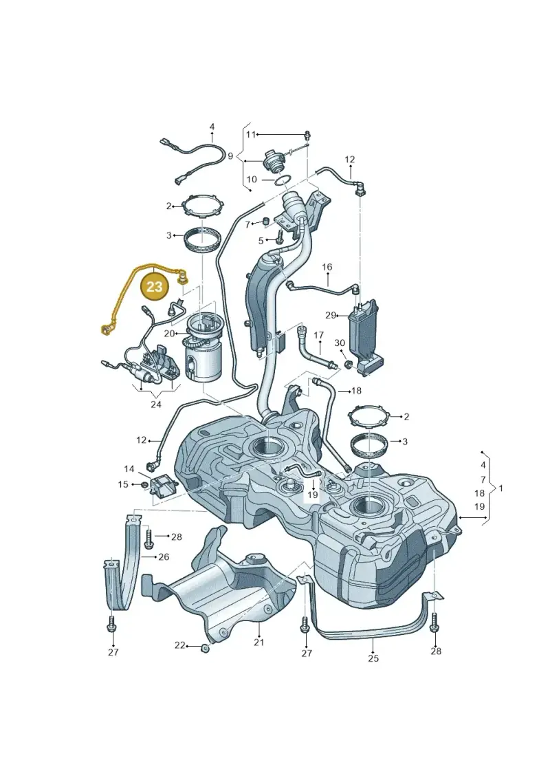 5N0201293N — Audi Q3 1.4 (2016-) diagram 728201100, position 23