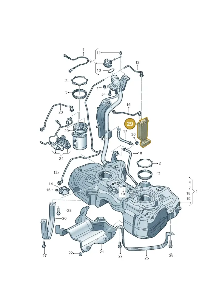 5N0201801 — Audi Q3 1.4 (2016-) diagram 728201100, position 29