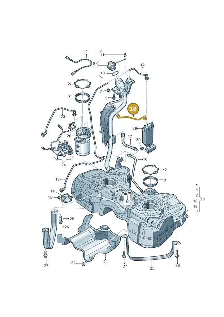 5N0201931E — Audi Q3 1.4 (2016-) diagram 728201100, position 16