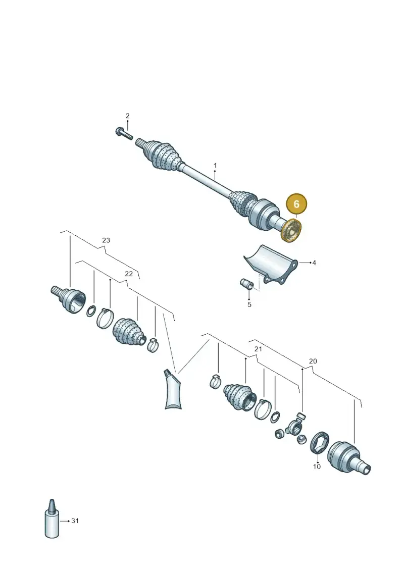 5N0407284D — Audi A3 Sportback (2019-2021) diagram 855407540, position 6