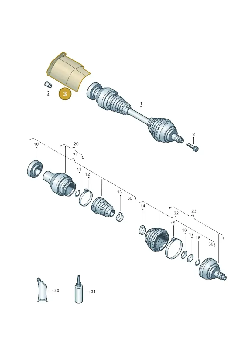 5N0407720B — Audi TTRS Plus Coupe (2009-2014) diagram 634407250, position 3