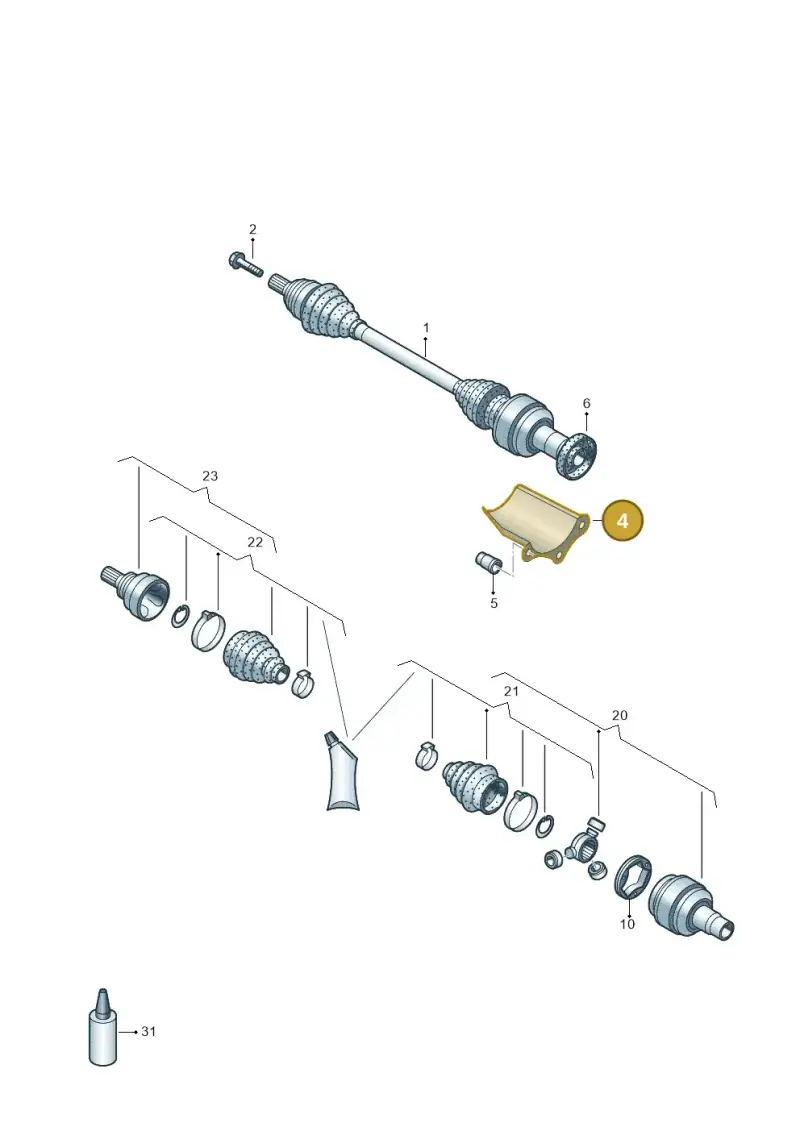 5N0407720B — Audi A3 Sportback (2019-2021) diagram 855407540, position 4