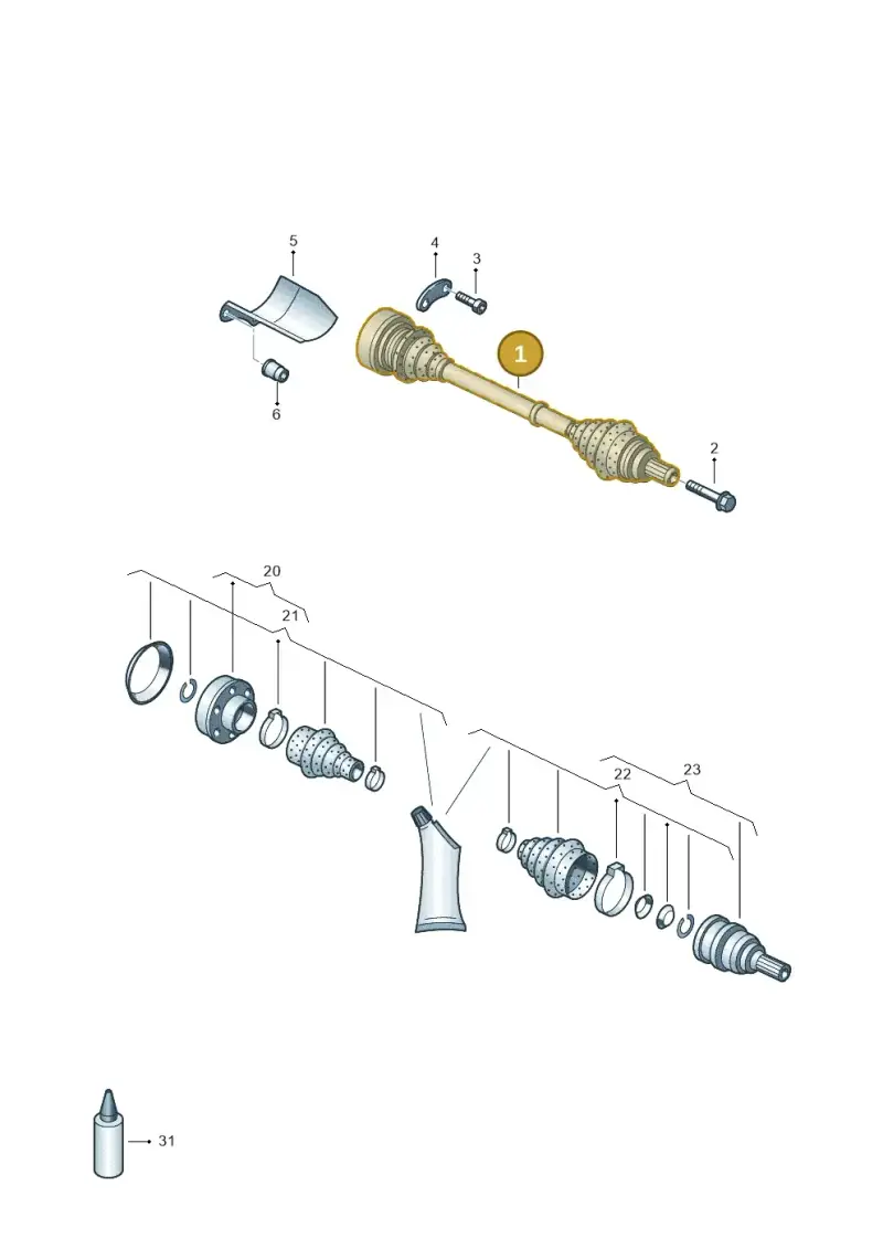 5N0407761F — Audi Q3 2.0 TDI (2014-2019) diagram 855407450, position 1