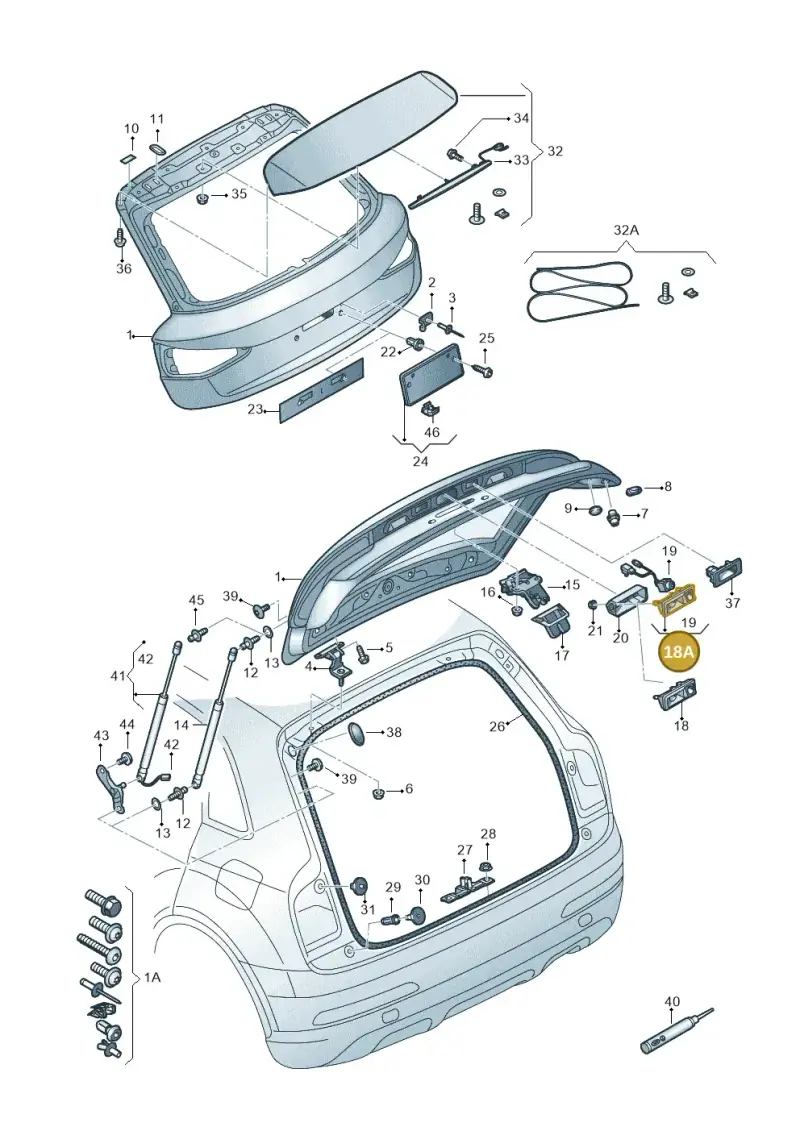 5N0827566AA — Audi RSQ3 qu. 2.5 (2013-2018) diagram 764827000, position 18A