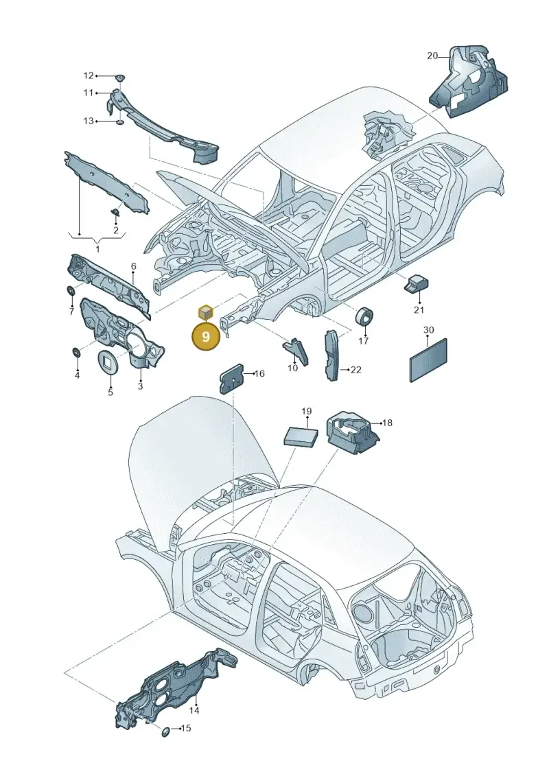 5N0864725A — Audi A1 Sportback (2014-2018) diagram 792863200, position 9
