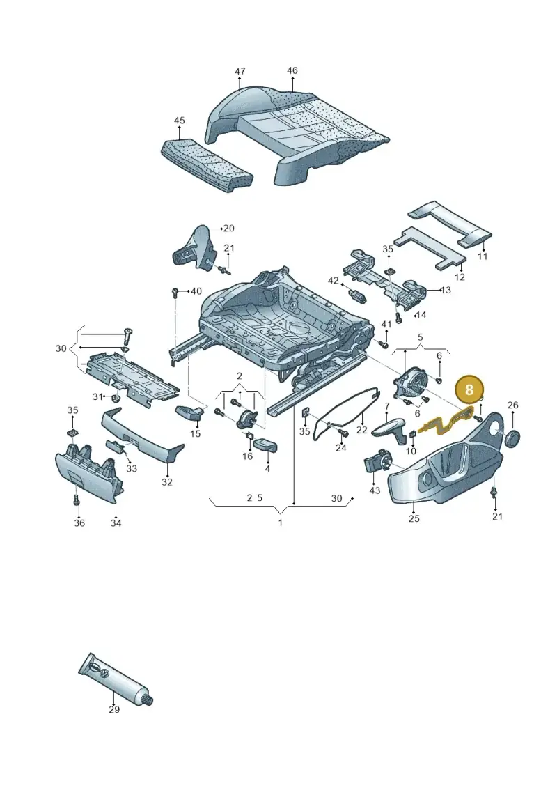 5N0881092 — Audi RSQ3 qu. 2.5 (2013-2018) diagram 764881000, position 8