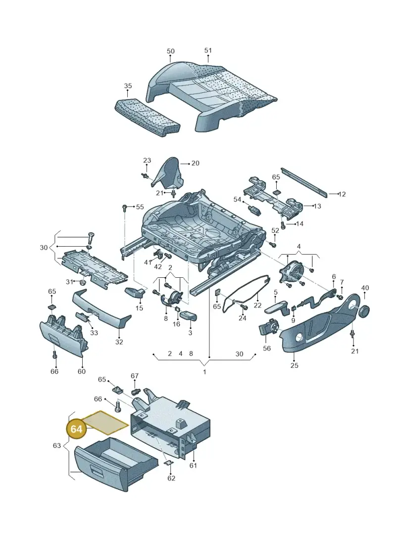 5N0881891 — Audi Q5 qu. 2.0 TDI (2012-2017) diagram 647881000, position 64