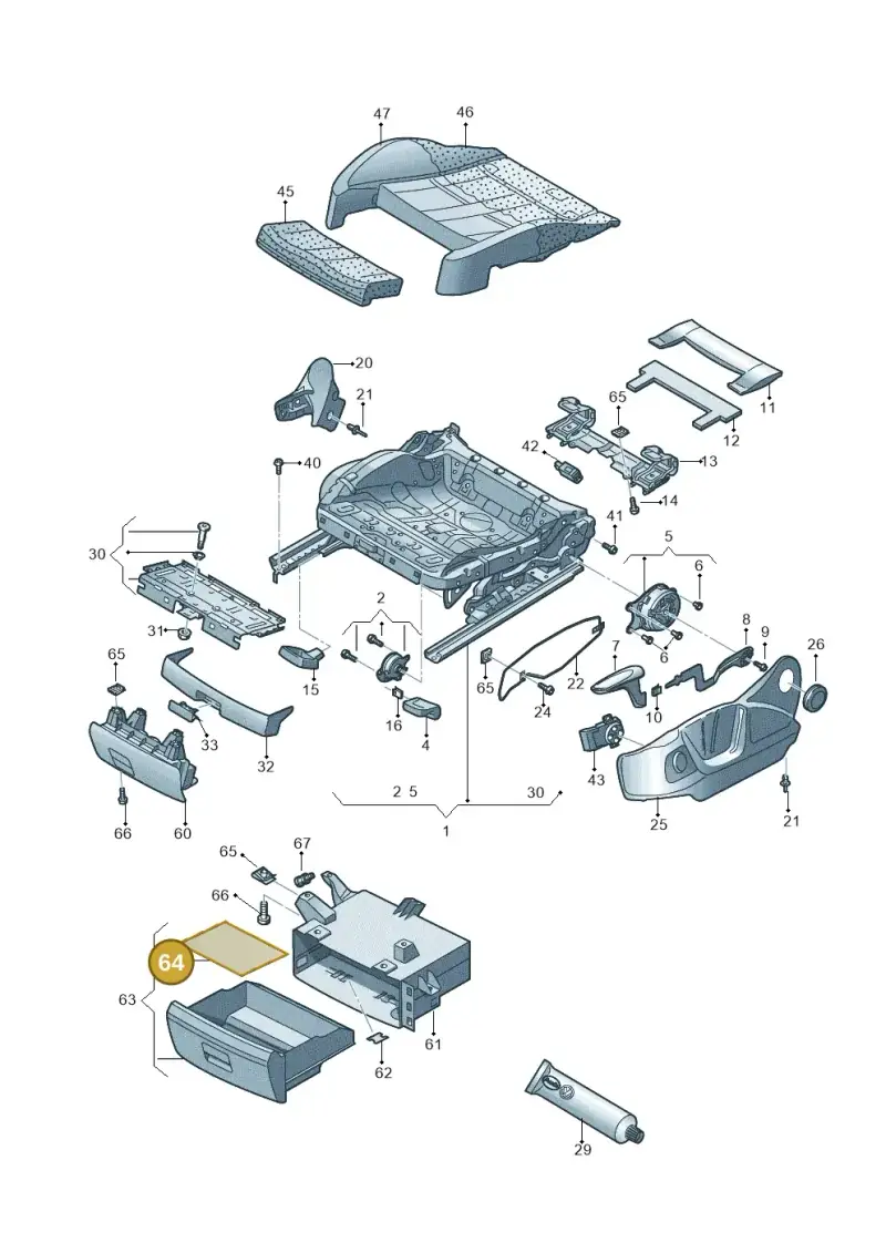 5N0881891 — Audi Q3 1.4 (2016-) diagram 728881000, position 64