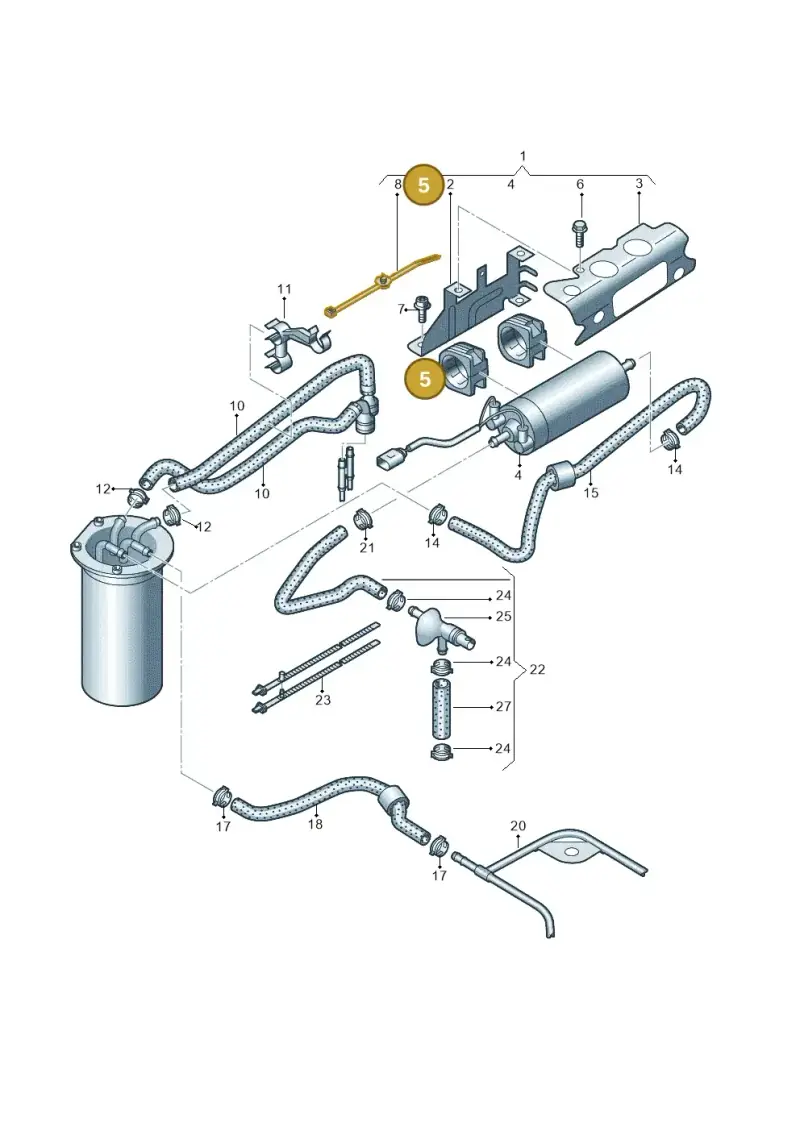 5N0906221 — Audi TTS Coupe 2.0 (2010-2014) diagram 642130380, position 5