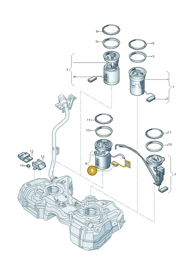 5N0919673L — Audi Q3 2.0 TDI (2014-2019) diagram 728919300, position 9