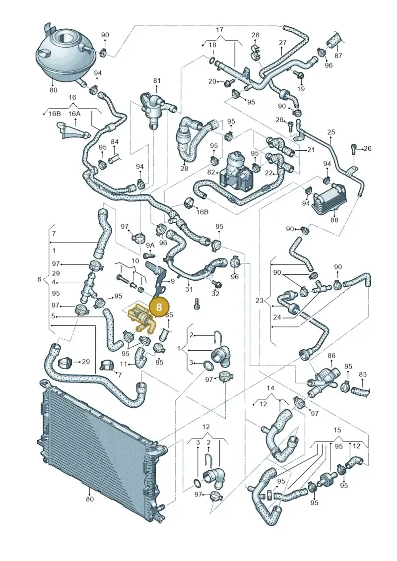 5N0965561 — Audi Q3 2.0 TDI (2014-2019) diagram 728121200, position 8