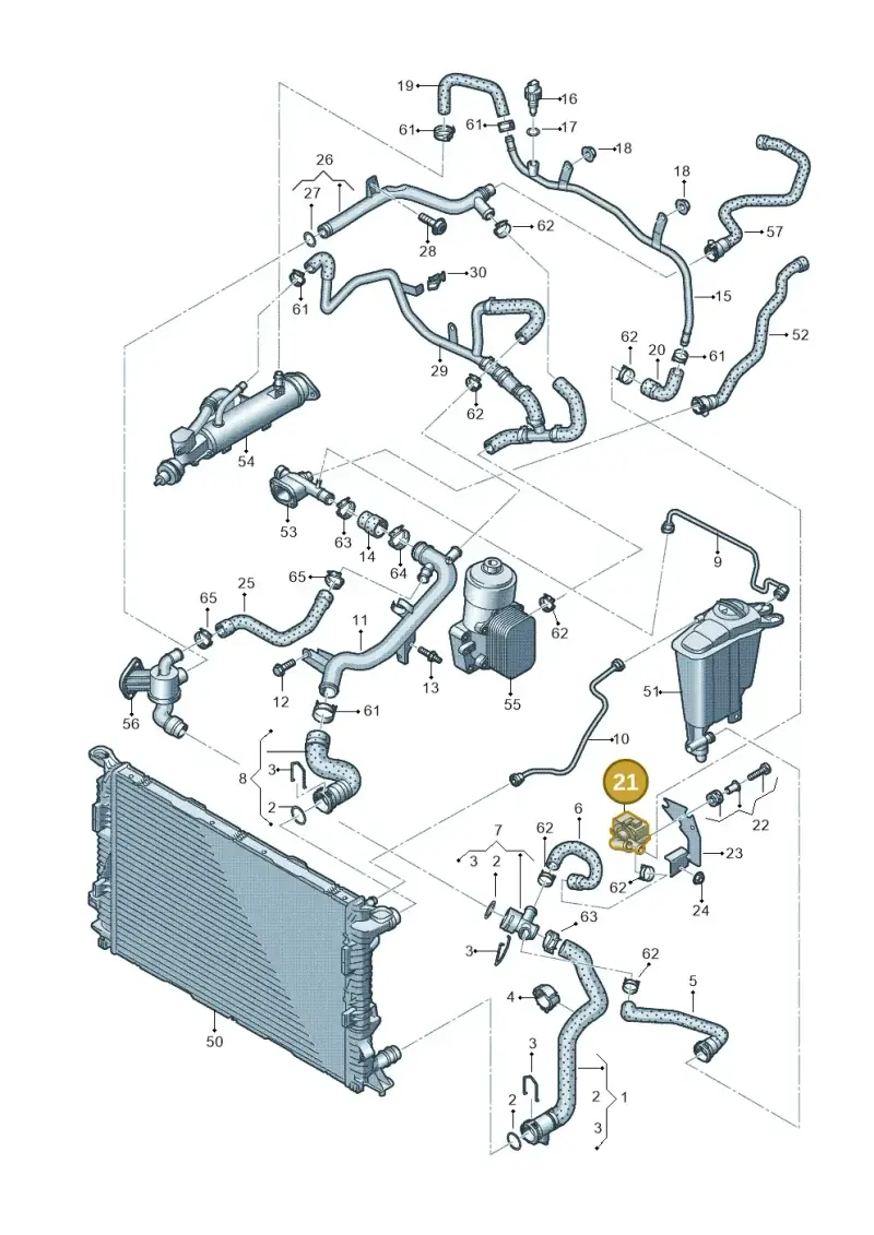 5N0965561A — Audi Q5 qu. 2.0 TDI (2012-2017) diagram 647121220, position 21