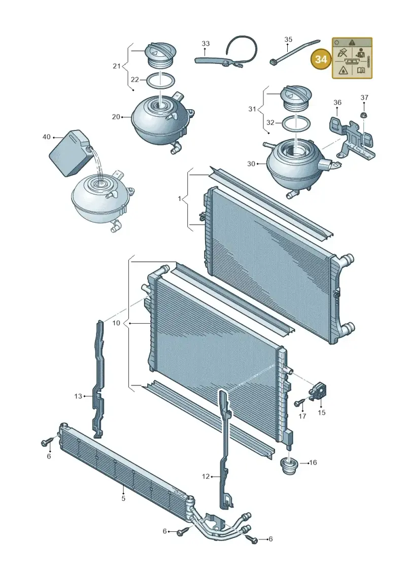 5Q0010001F — Audi A3 Sportback (2016-2020) diagram 745121650, position 34
