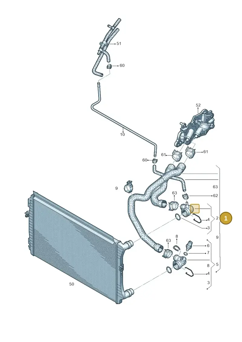 5Q0121049AD — Audi A3 Sportback (2016-2020) diagram 745121210, position 1