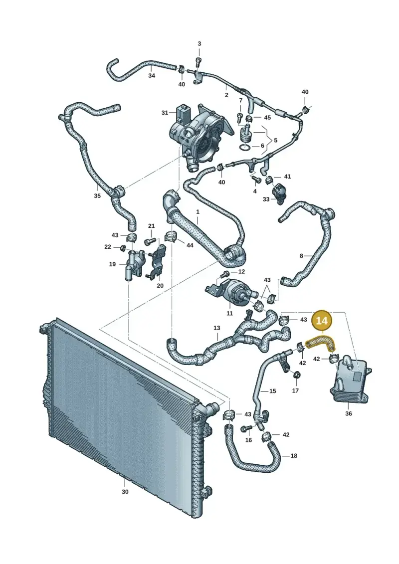 5Q0121058AD — Audi A1 sportback 1.0 (2018-) diagram 5h0121401, position 14