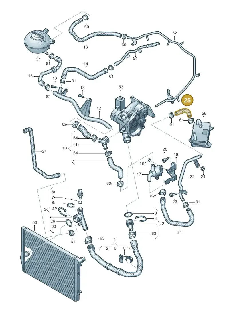 5Q0121058AD — Audi A3 Sportback (2019-2021) diagram 890121480, position 25