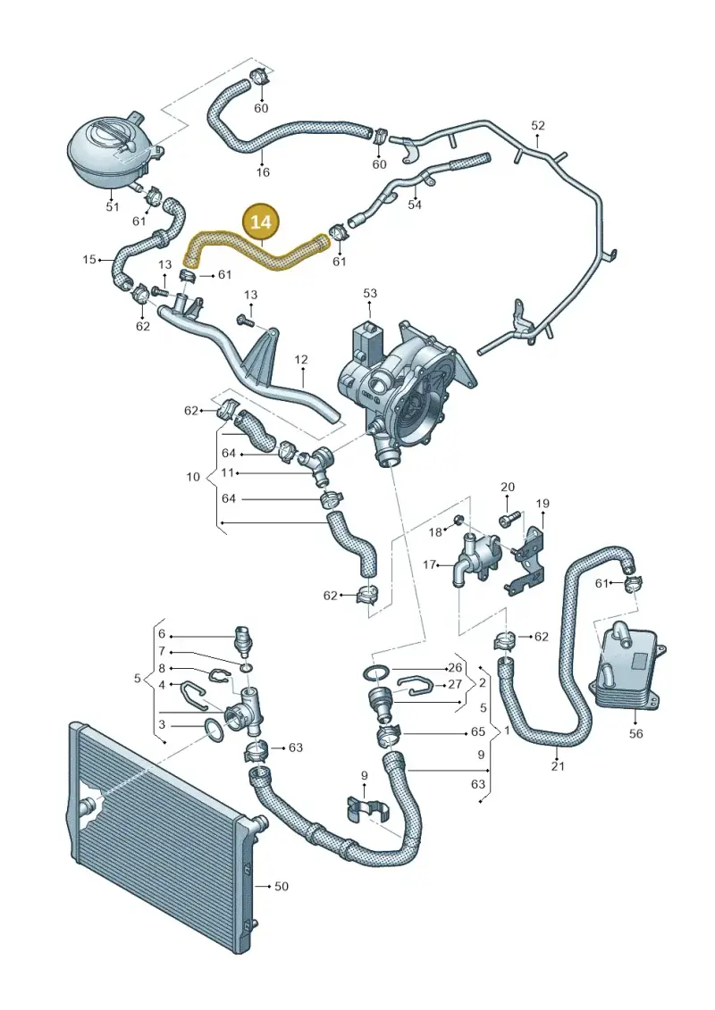 5Q0121058AE — Audi Q3 quattro (2018-2019) diagram 884121100, position 14