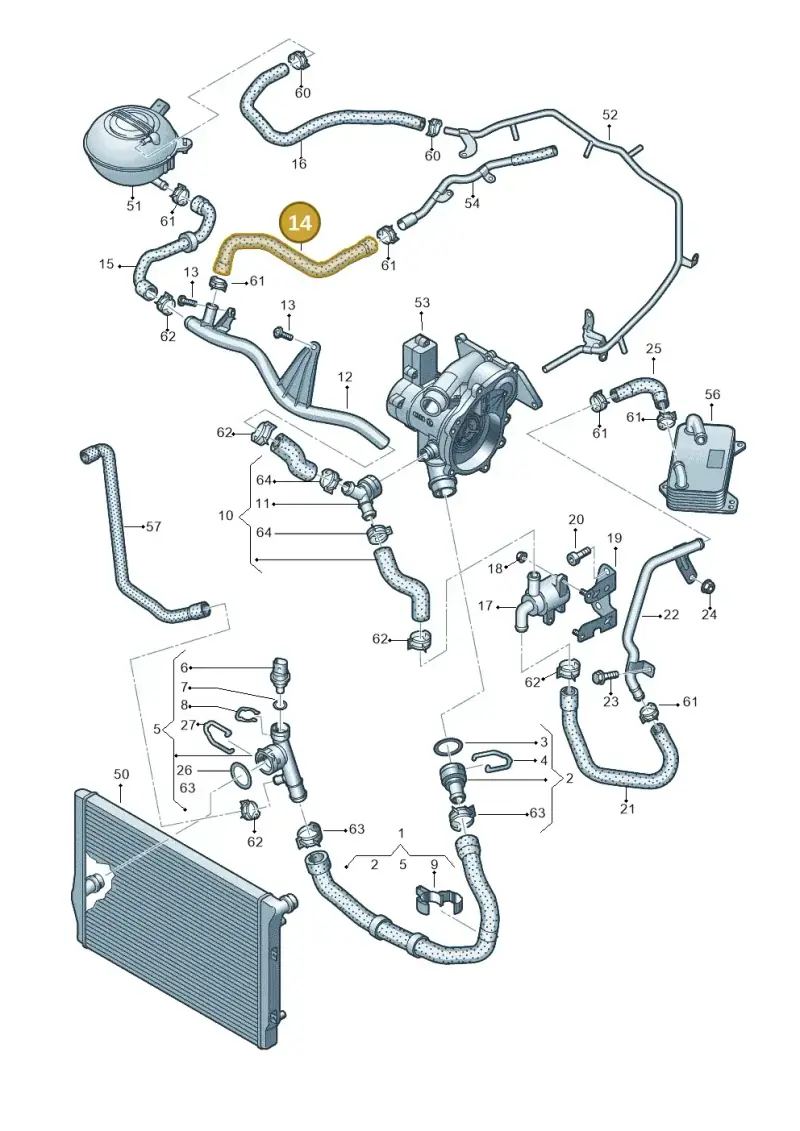 5Q0121058AE — Audi A3 Sportback (2019-2021) diagram 890121480, position 14