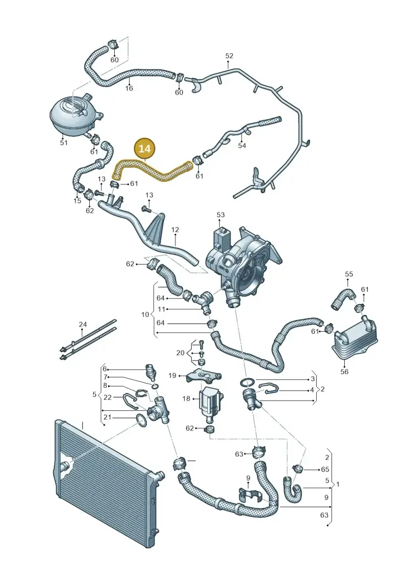 5Q0121058R — Audi A3 Sportback (2016-2020) diagram 890121090, position 14