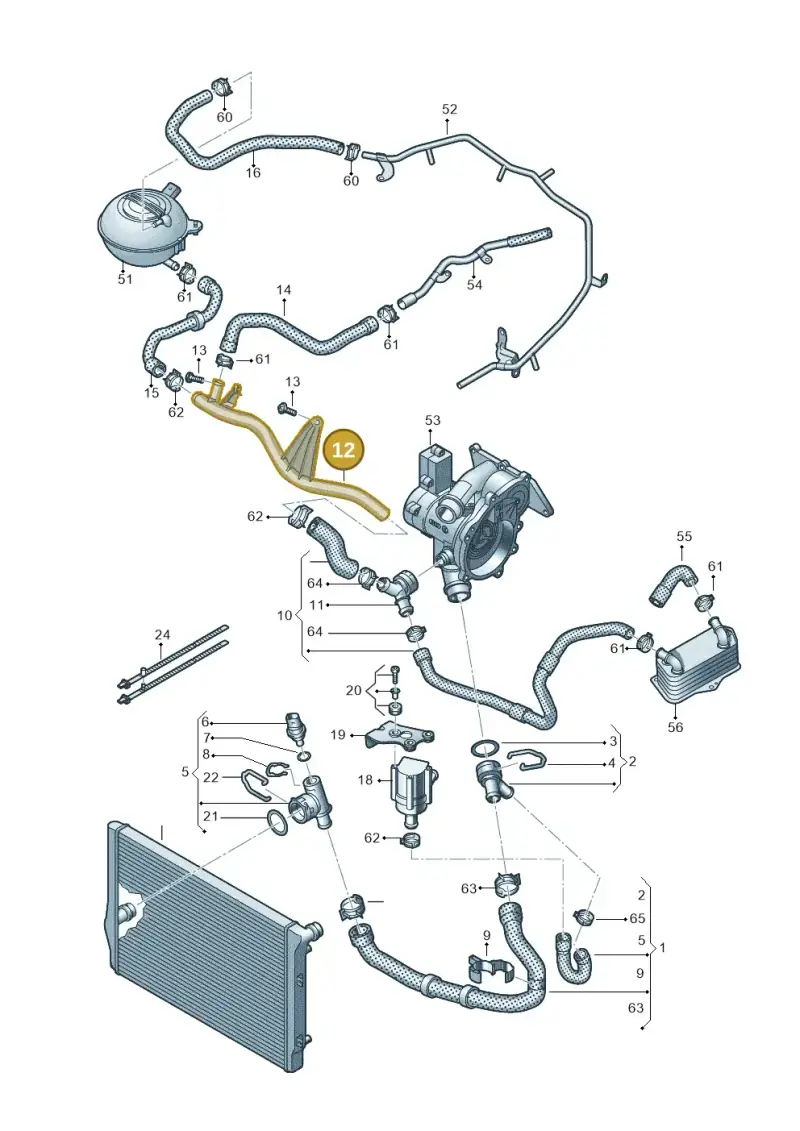 5Q0121070AB — Audi A3 Sportback (2016-2020) diagram 890121090, position 12