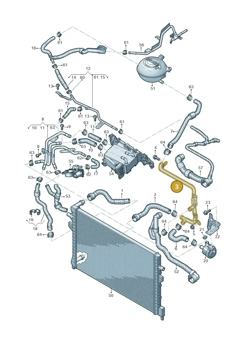 5Q0121070AH — Audi A3 Cab. 1.4 (2013-2016) diagram 745121300, position 3