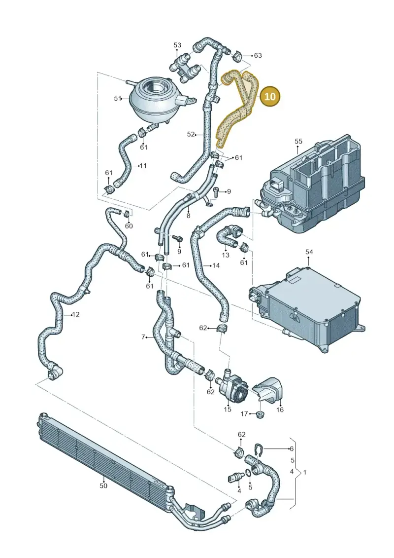 5Q0121086F — Audi A3 Sportback (2019-2021) diagram 596121125, position 10